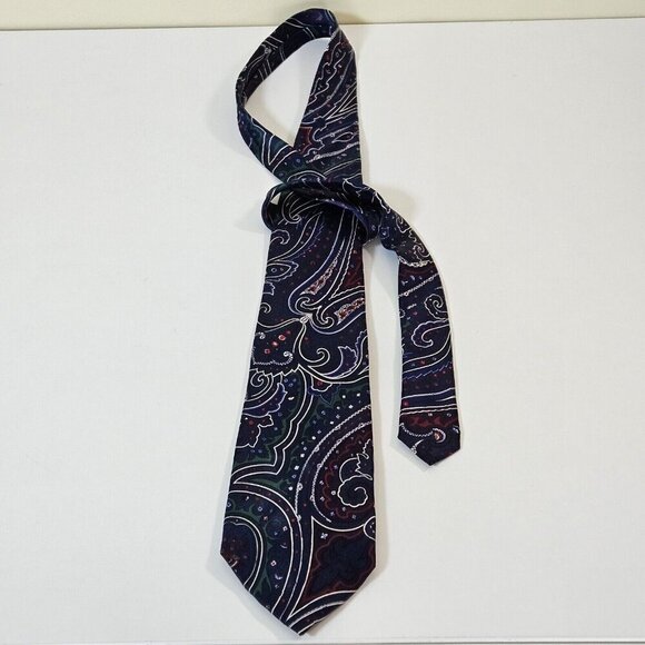 Gianfranco Ferre Tie Silk Italy Fantasy Paisley Print Party W 3.75 L 56.5 inches - Picture 3 of 11